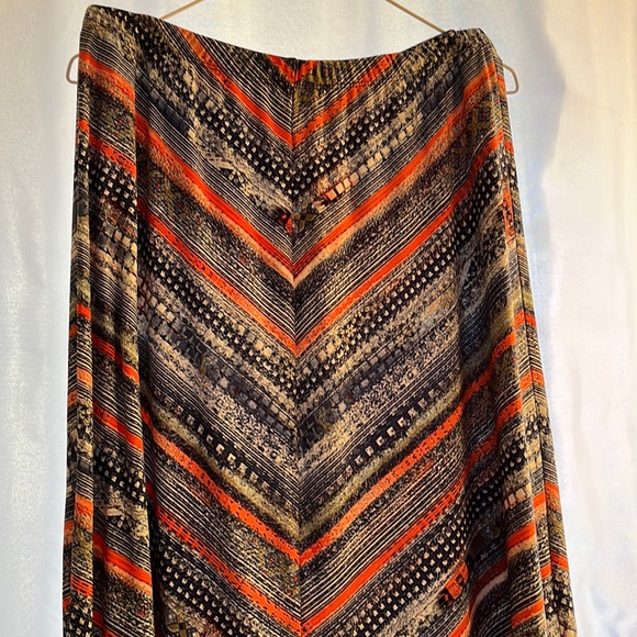 Dresses & Skirts - Christopher and Banks skirt,polyester/spandex,M, orange & blue pattern
